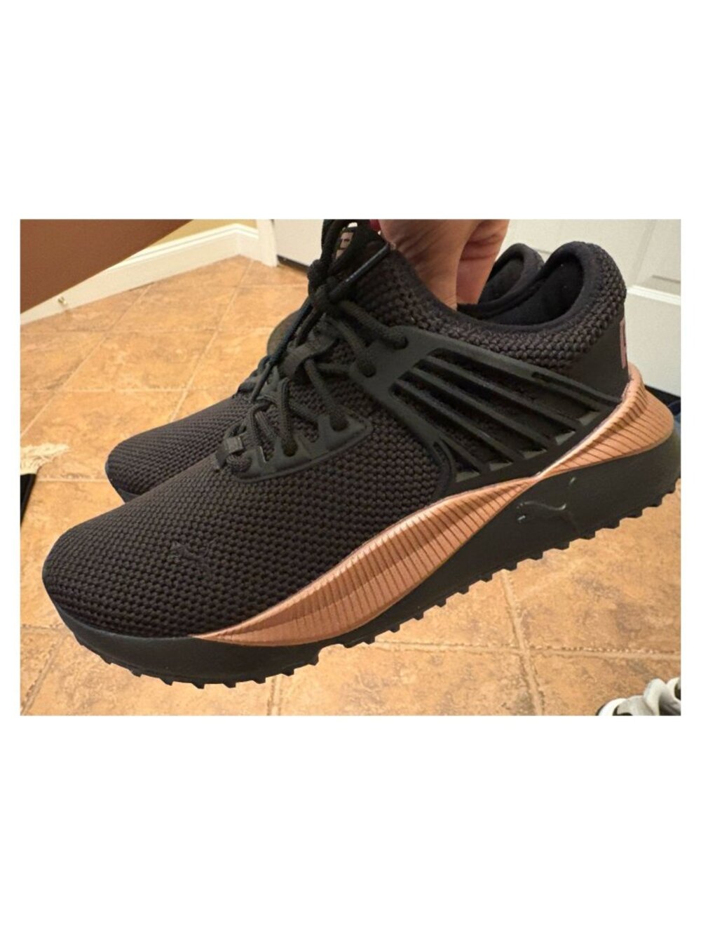 Black & Rose Gold Puma Sneakers - Women’s Size 7.5 US/Canada